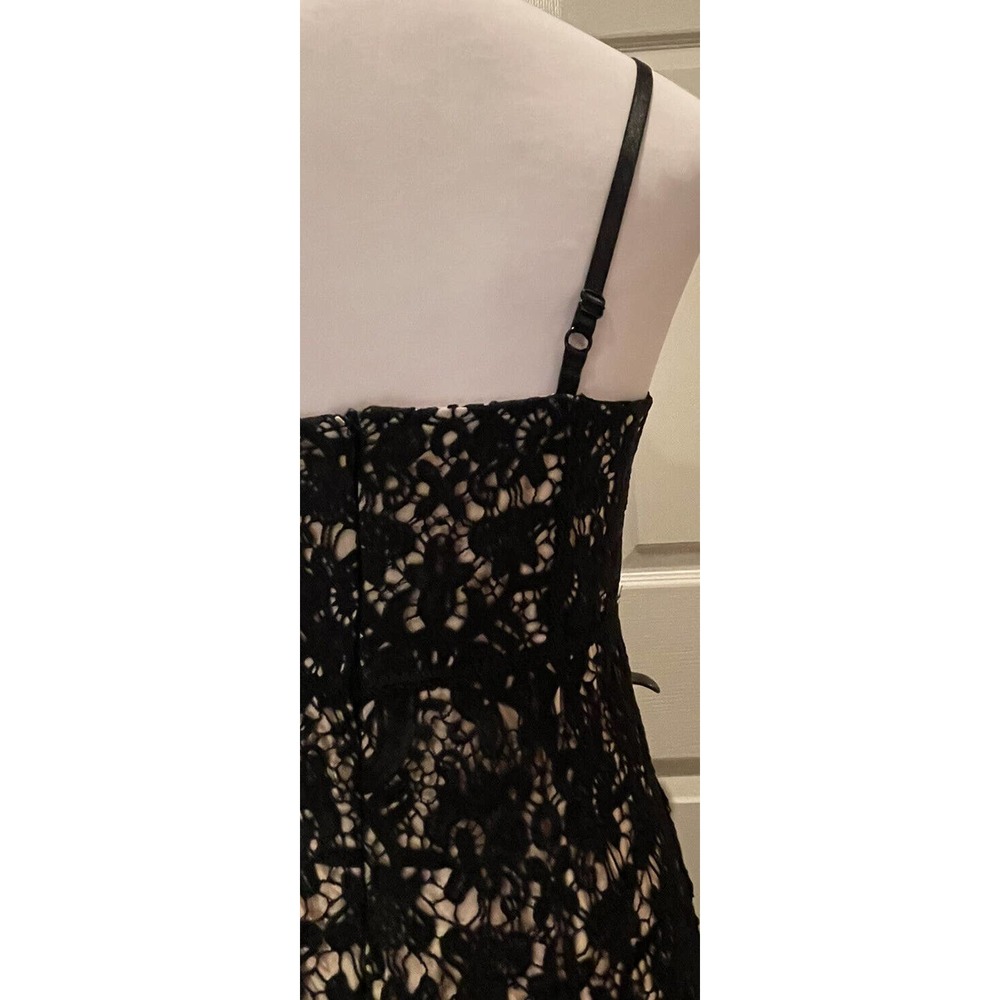 Few Moda Black Crochet Dress Womens Size Small Wedding Prom sleeveless mini - Picture 5 of 6